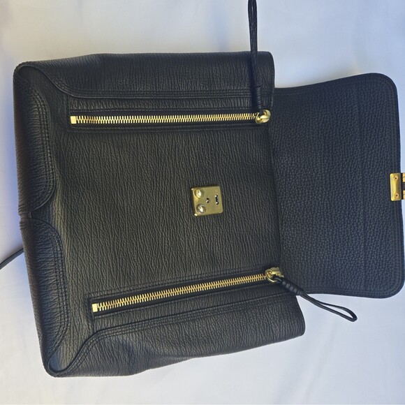 3.1 Phillip Lim Black Leather Backpack with Gold Hardware